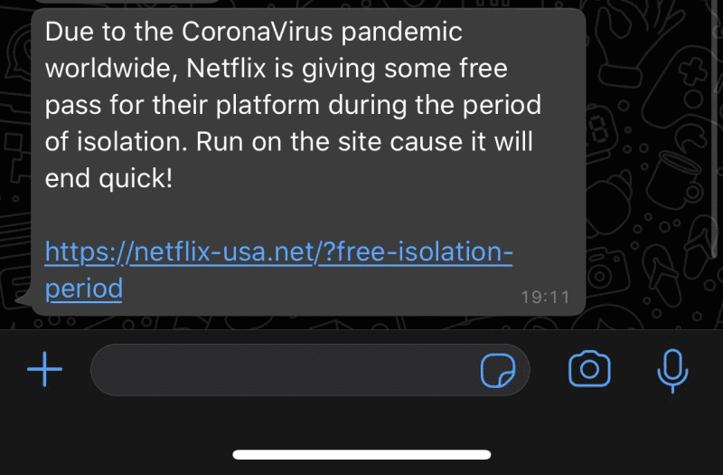 Netflix Scam Message