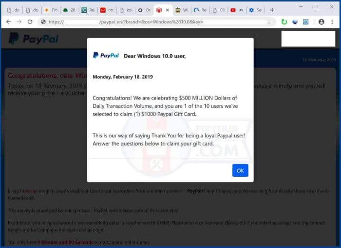 Fake paypal account email