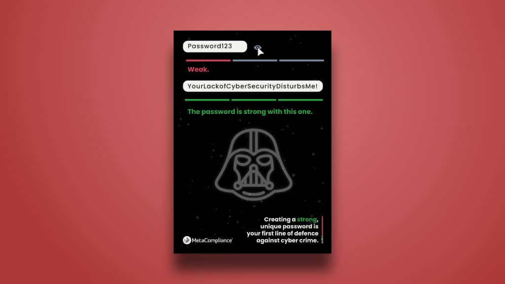 Strong unique passwords poster Affiche cybersécurité : Mots de passe uniques et forts