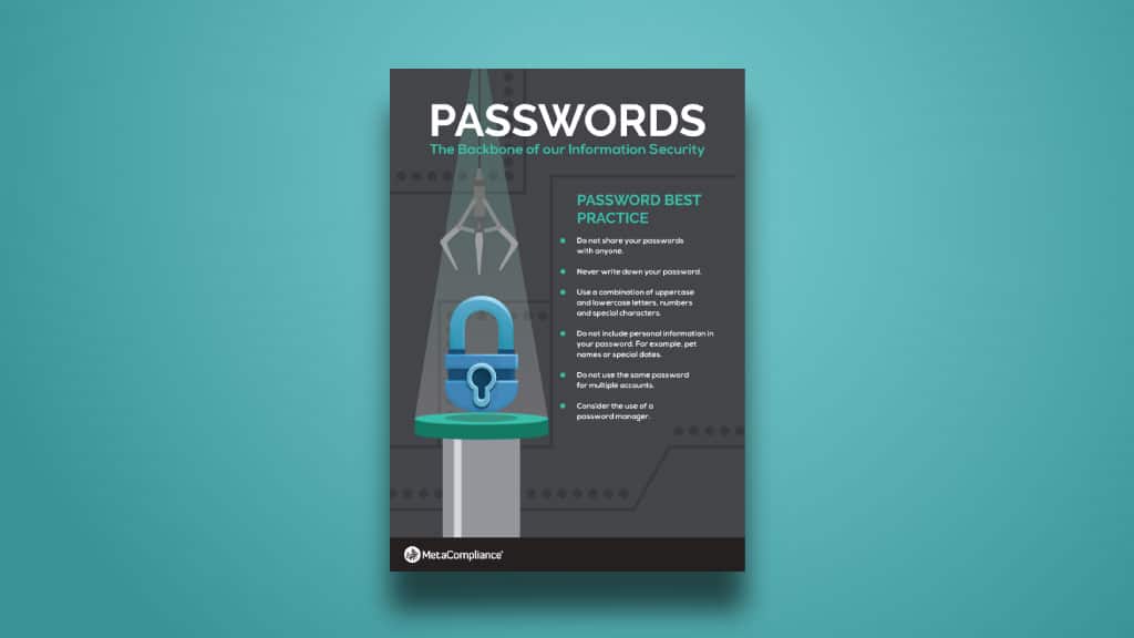 Affisch om bästa praxis för lösenord