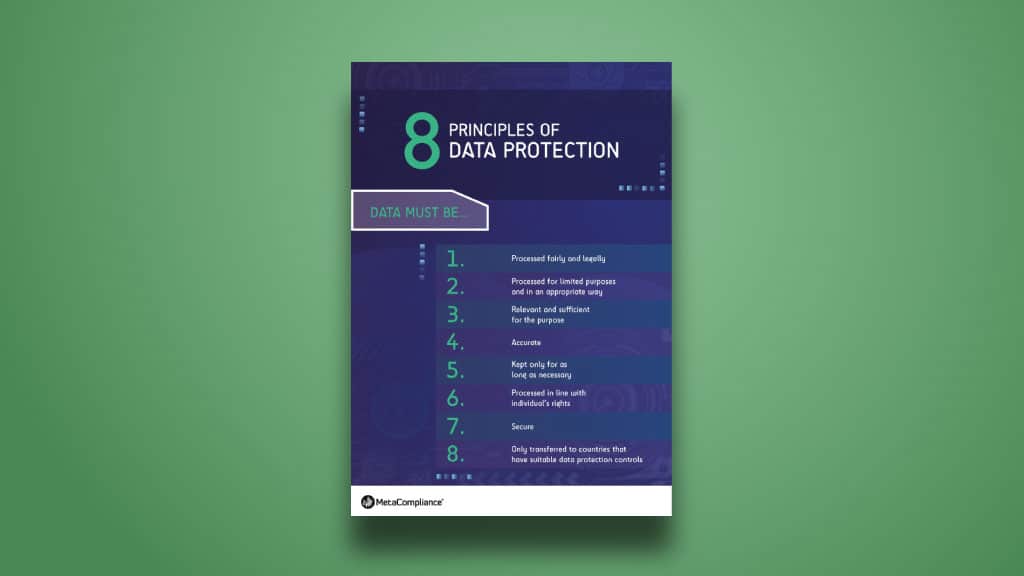 8 principles of data protection poster Affiche sécurité informatique : Huit principes sur la protection des données