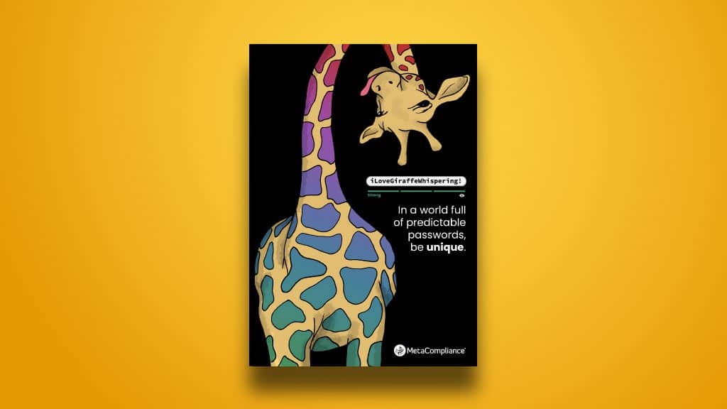 Use unique passwords poster Affiche cybersécurité : Utilisez des mots de passe uniques