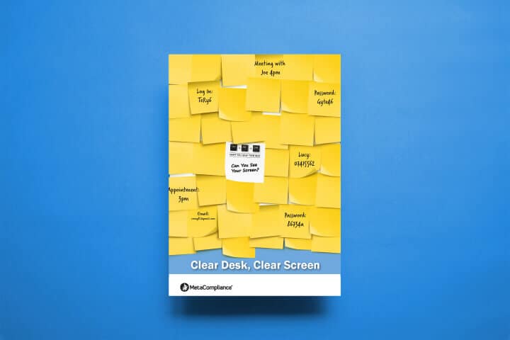 improve-cyber-security-at-work-with-a-clear-desk Affiche cybersécurité : Améliorer la cybersécurité au travail avec Clear Desk