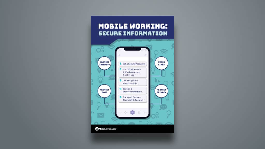 Secure Mobile Working Poster Affiche cybersécurité : Travail mobile sécurisé