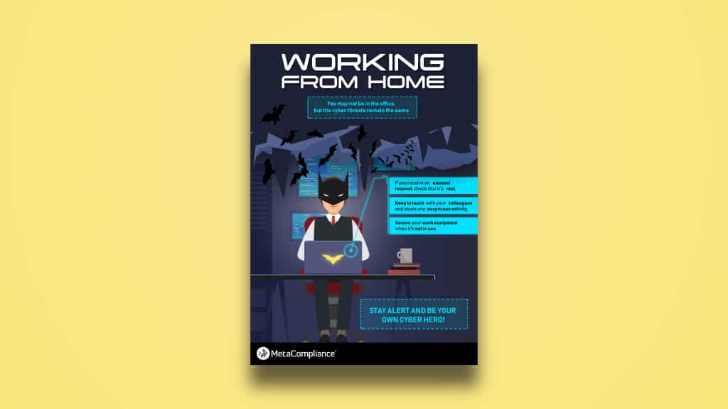 Affiche sécurité informatique : Travailler à domicile