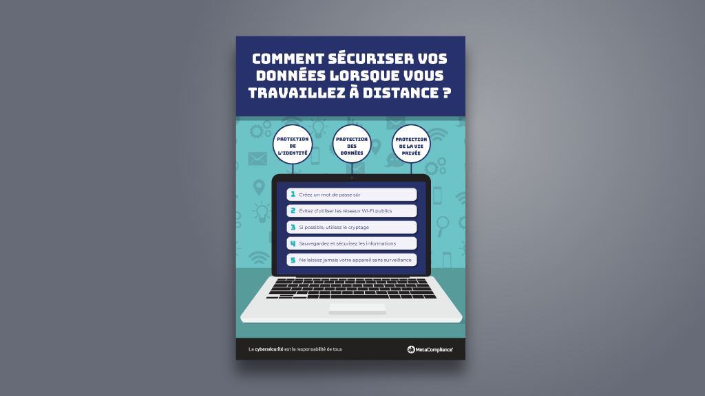 Affiche cybersécurité – Sécurisation des informations en travail mobile Affiche cybersécurité - Sécurisation des informations en travail mobile