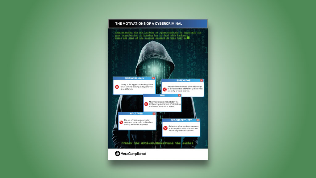 Affiche cybersécurité : Motivations des cybercriminels