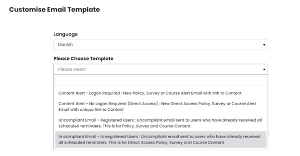 Uoverensstemmende e-mail