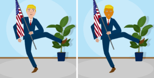 Deepfake: AI-generated image showing altered reality and digital manipulation