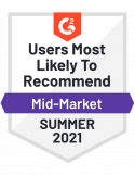 Les utilisateurs de g2 sont les plus susceptibles de recommander le Mid-Market.