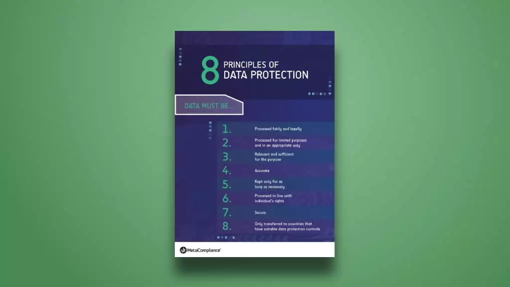 8 principles of data protection poster