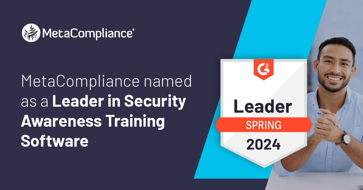 MetaCompliance Named Leader in Security Awareness Training for 12 Consecutive Quarters MC G2SocialGraphics Mar24 01