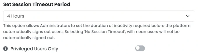 Session Timeout Company Edit
