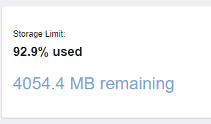 Storage Limit Notice